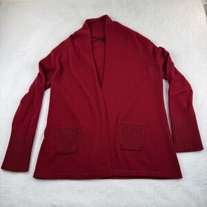 Enzo Mantovani Cardigan Womens XL Burgundy Red 100% Cashmere Made in Italy Shawl